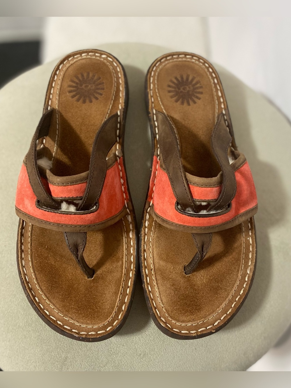 UGG Chestnut Brown Sheepskin-Lined Slip-On